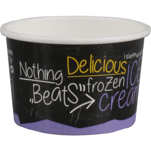 [601339] Ice Cream Cups Paper 4oz. (100ml) "ICE is (N)ICE" (50st/sleeve)