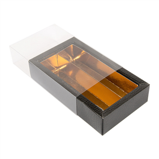 [192.651] Chocolate Boxes 14,5x7,5x3,5cm Black Cardboard (per stuk)