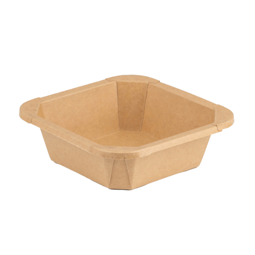 [278.14] Square Containers 500ml 14,1x14,1x4,2cm Natural Kraft (50st/pak)