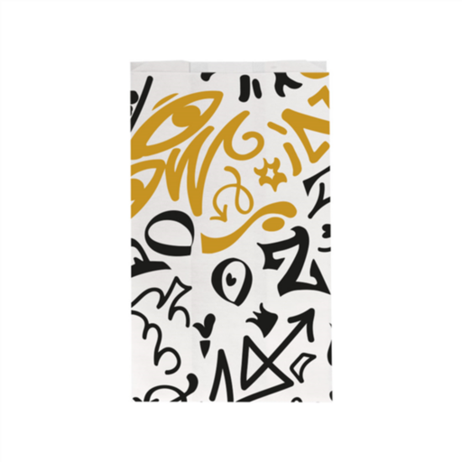 [275.76] Hamburger Bags Pfas Free Graffiti 12+7x18cm White parch (500st/pak)