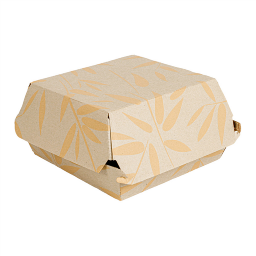 [274.14] Burger Boxes The Pack Feel-Green 12,5x12x5,8cm Natural Cardboard (50st/pak)