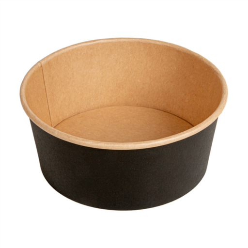 [280.73] Salad Bowls 750ml Dia. 15cm x 6cm Black Kraft (50st/pak)