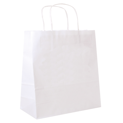 [109.13] SOS bags with handles 32+16x31cm white (250st/doos)