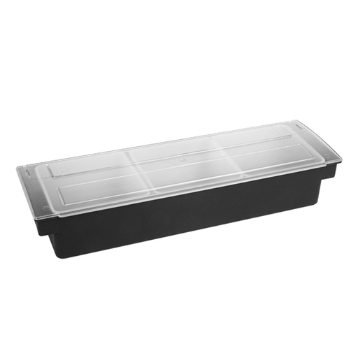 [133.59] Condiment container 3-comp 49,5x15,7x9cm Black PS (per stuk)