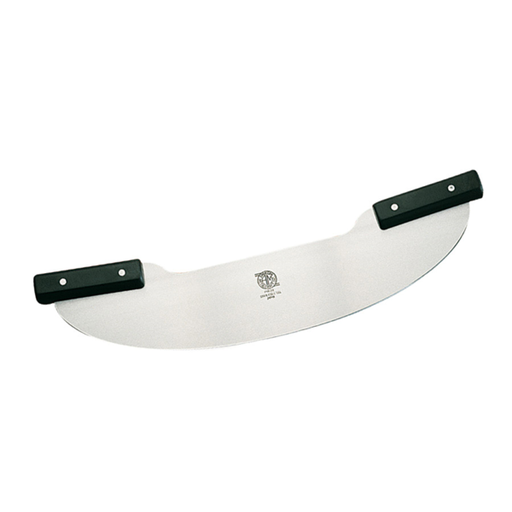 [148.64] Pizza knife double handle 53x11cm silver stainless steel (per stuk)