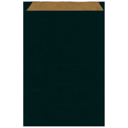 [149.64] Flat Bags Black Kraft Ribbed 26+9x38cm (250st/pak)