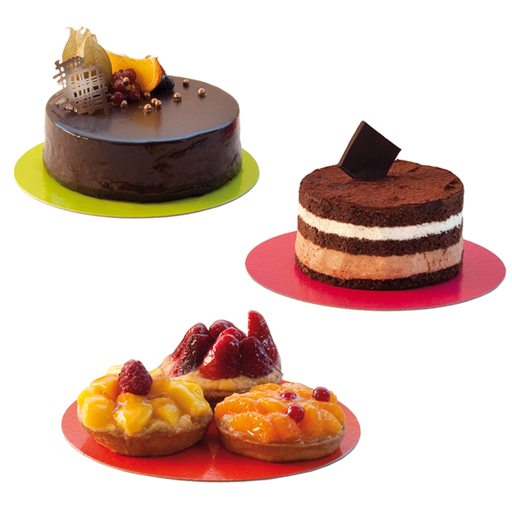 [186.03] Discs round 30cm Green/Black cardboard (50st/pak)