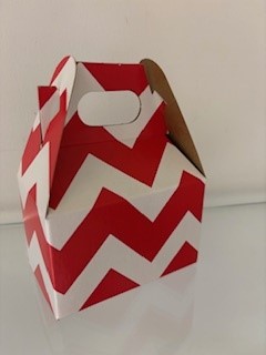 Mini Gable Box Red Chevron 100st/ds 4x2.5x2.5"