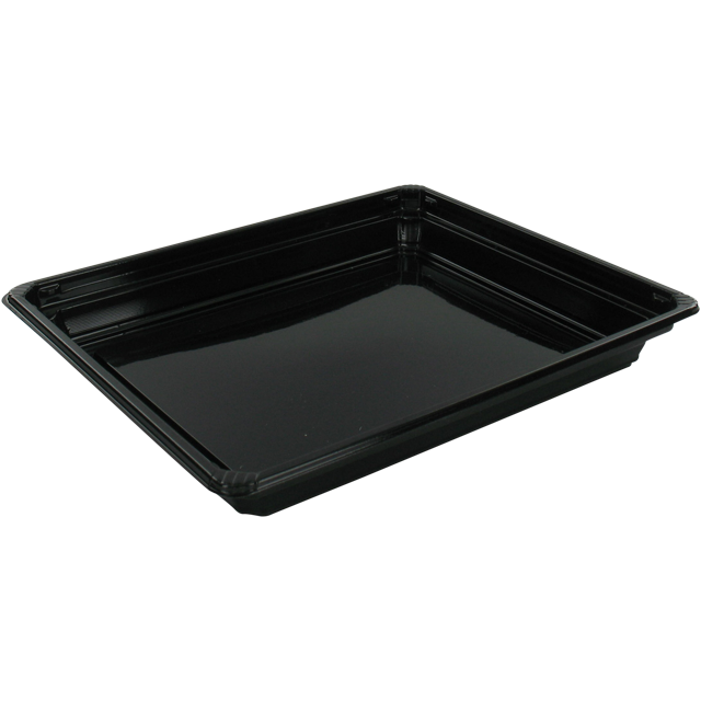 Sushi tray zwart 171x143x22mm PET zwart 600st/ds