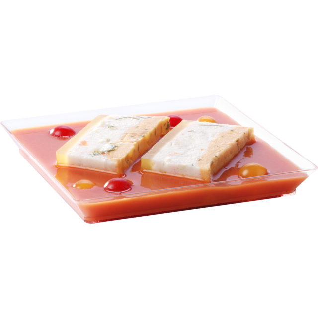 Amusebordje vierkant 130x130mm transparant (50st/doos) # 448192