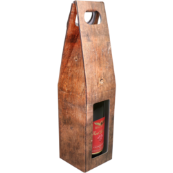 Wijnflesdoos 1-fles "Barrel Wood" (per stuk)
