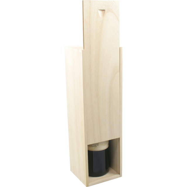 Wijnkist Hoog kwaliteit met dicht schuifdeksel Hout 1-fles