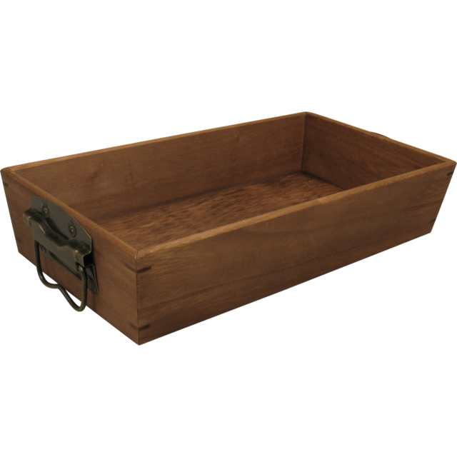 Houten dienblad oud bruin 36x19x7.5cm p/st