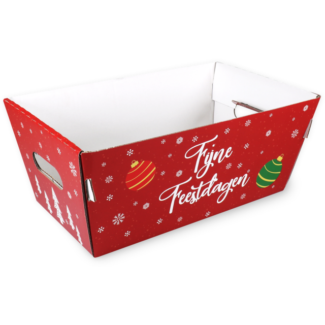 Kartonnen mand 366x188x175mm Rood "Fijne Feestdagen" (per stuk)