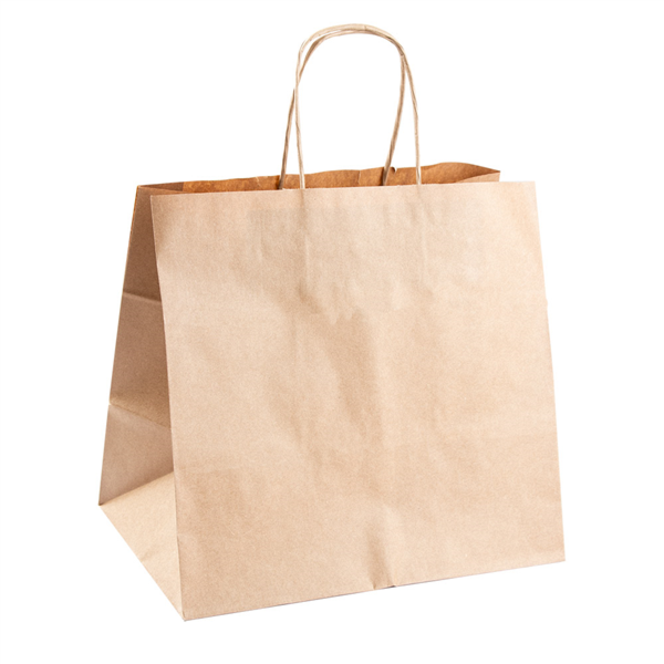 SOS Bag with handles Traiteur 26+17x24cm Natural Kraft 80GSM (250st/doos)