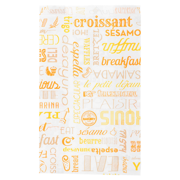 Croissant Bags "Parole" 33gsm 12+5x22cm White Cellulose (500st/pak)