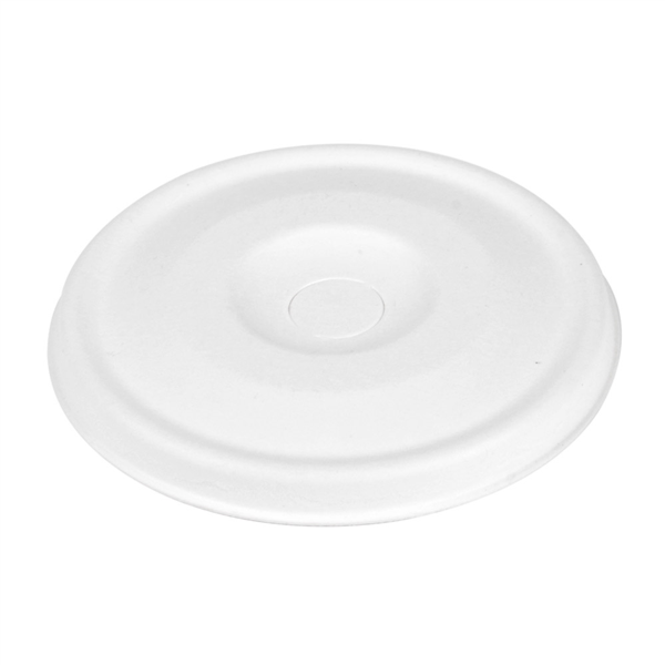 Lids for Cups 8cm "Bionic" White Bagasse (50st/pak)