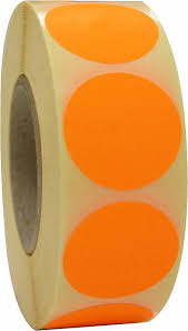 Zelfklevende papieren etiketten 100 st flouroranje Rond 25 mm