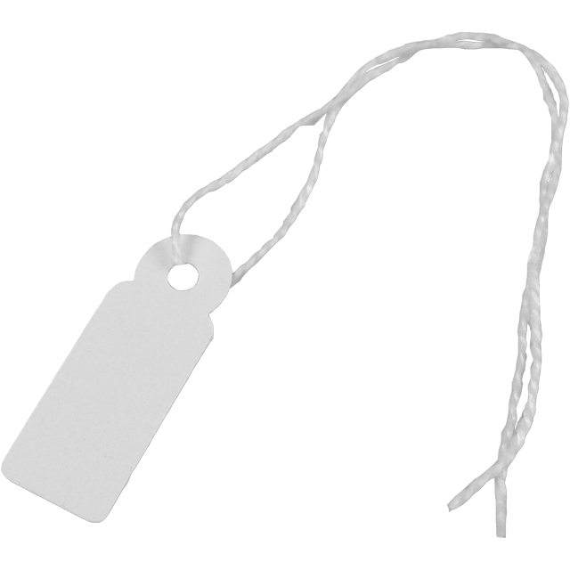 Hang etiket met koord  rh. 385 / 11x29mm 1000st/ds