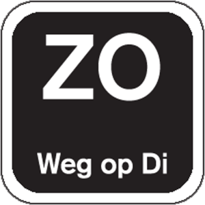 ZON weg op 19x19mm Zwart wash-off (1000st/rol)