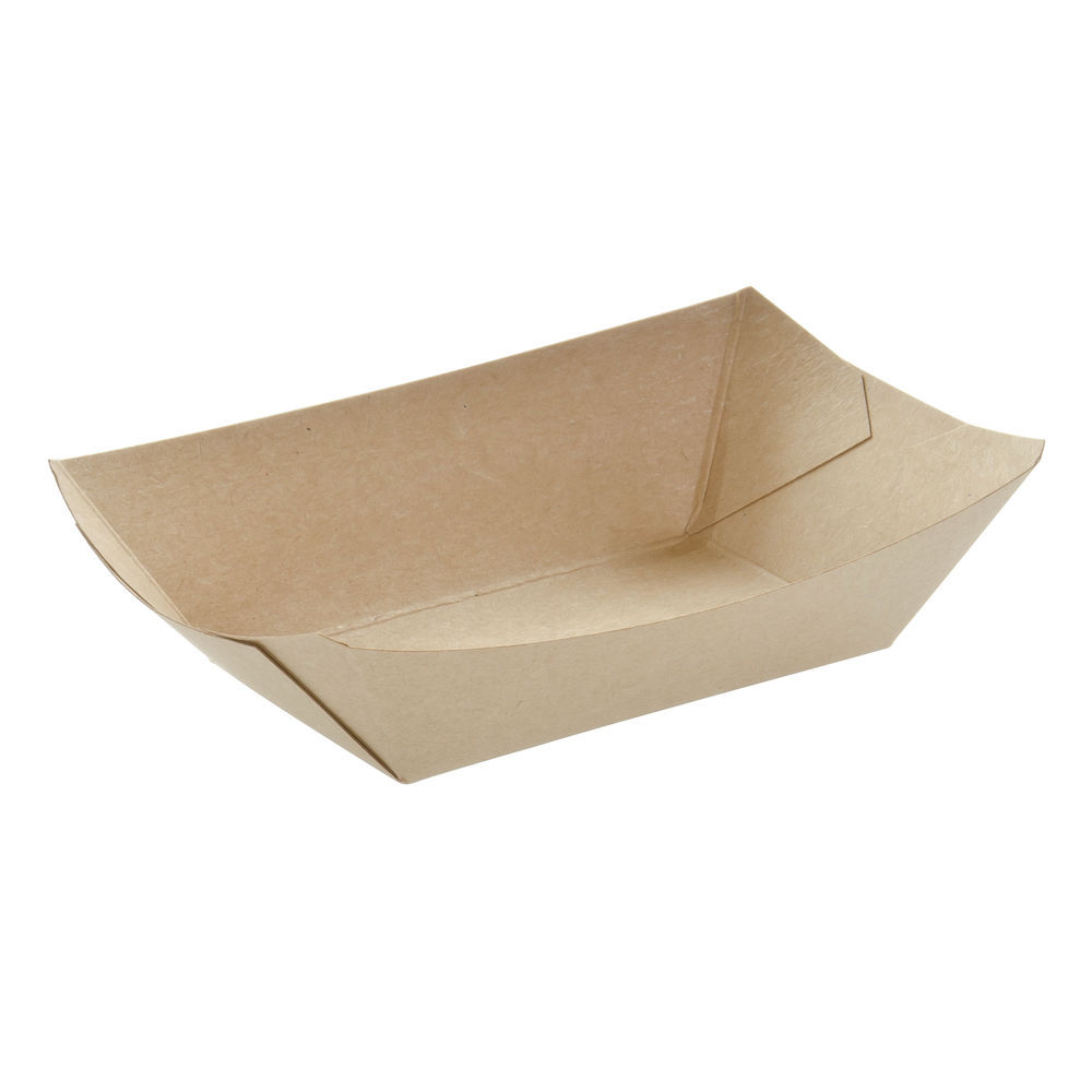 Food Tray 1 LB Eco- Natural Kraft 250/cs