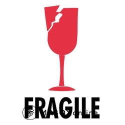 Label/Sticker "Fragile" 3x4" (500st/rol)