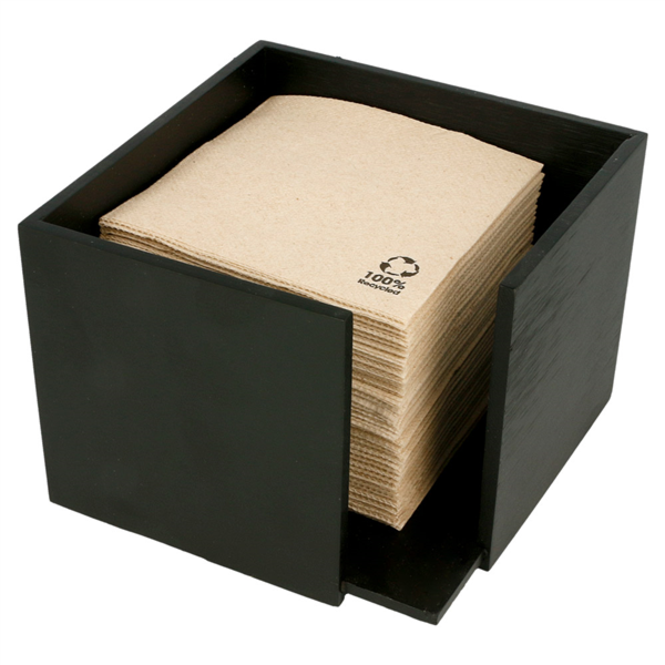 Napkin Dispenser Black (Bamboo) 13,5x13,5x10cm (per stuk)