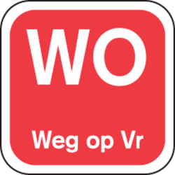 WOE weg op 19x19mm Rood wash-off (1000st/rol)