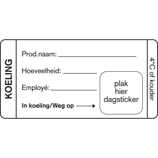 Foodsecure Label Koeling 35x75mm Wit Wash-Off (500st/rol)