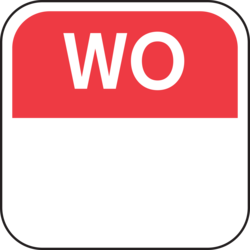 FoodSecure Daglabel WOE 25x25mm Rood (per rol)