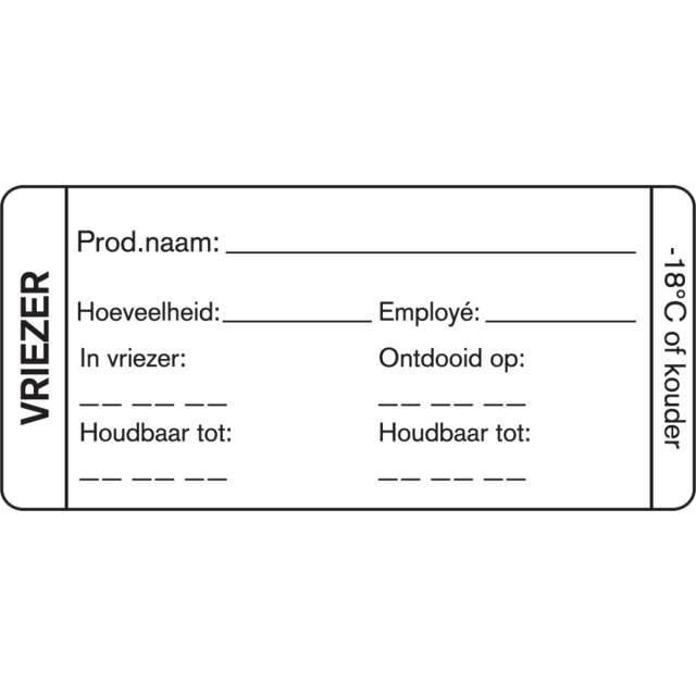 Foodsecure Label Vriezer 35x75mm (500st/rol) 549924