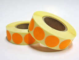 Zelfklevende papieren etiketten 500 st oranje / Circle Orange Rond 25 mm