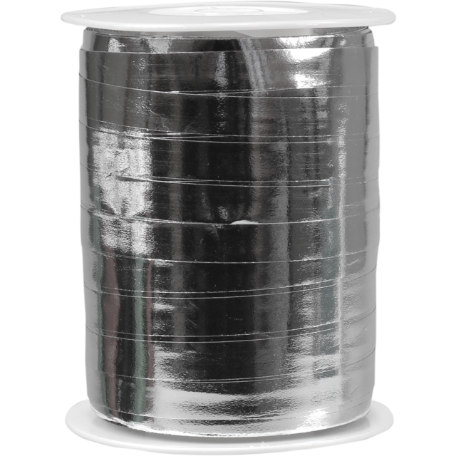 Krullint metalic zilver 10mmx250m per rol