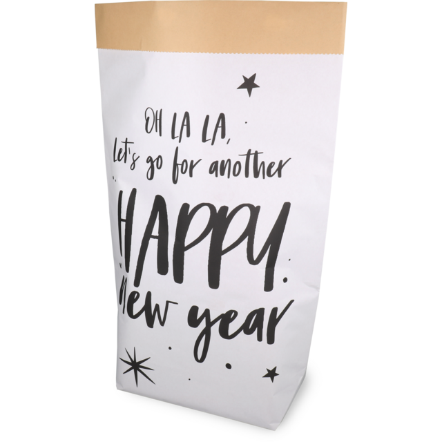 Cadeauzak "Oh La La" Wit/Zwart 40x14x58,5+6cm (per stuk)