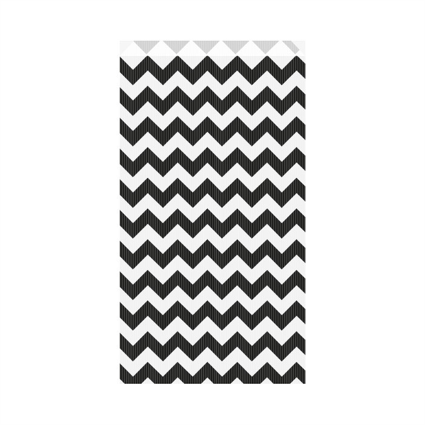 Flat Bags Zig-zag 19+8x35cm Black/White Cellulose (250st/pak)