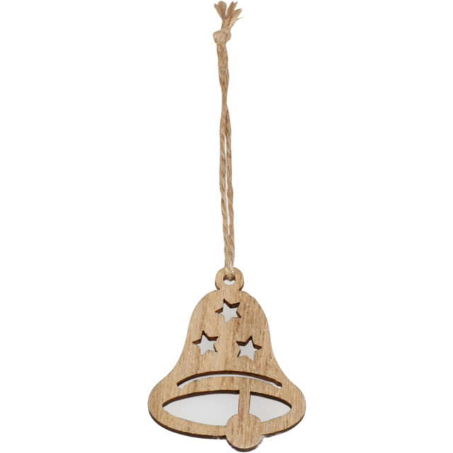 Hanger Kerstbel 5x4,3cm aan touw (24st/pak)