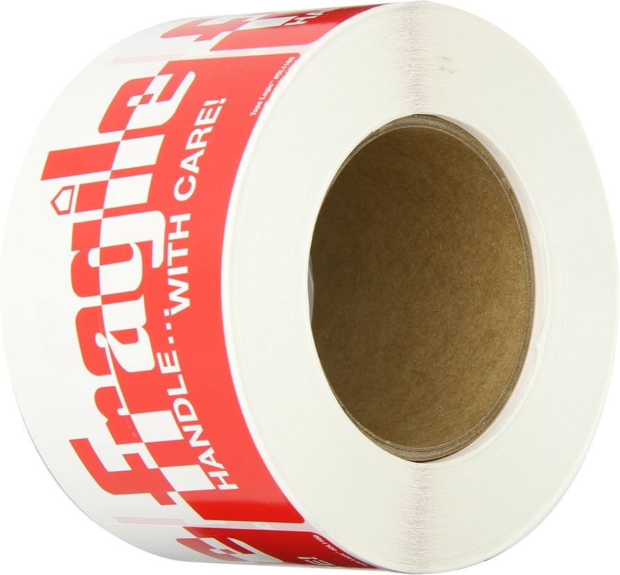 Stickers "Fragile" / Handle with Care /   500 st/roll