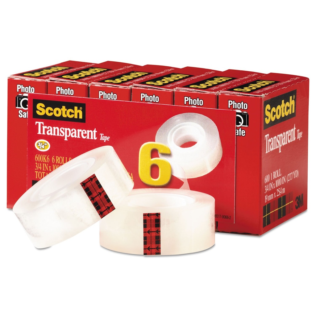 Scotch Tape 3/4"x8yrd: clear per roll