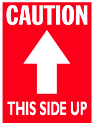 Label "Caution This Side UP' 4x3" 500/roll
