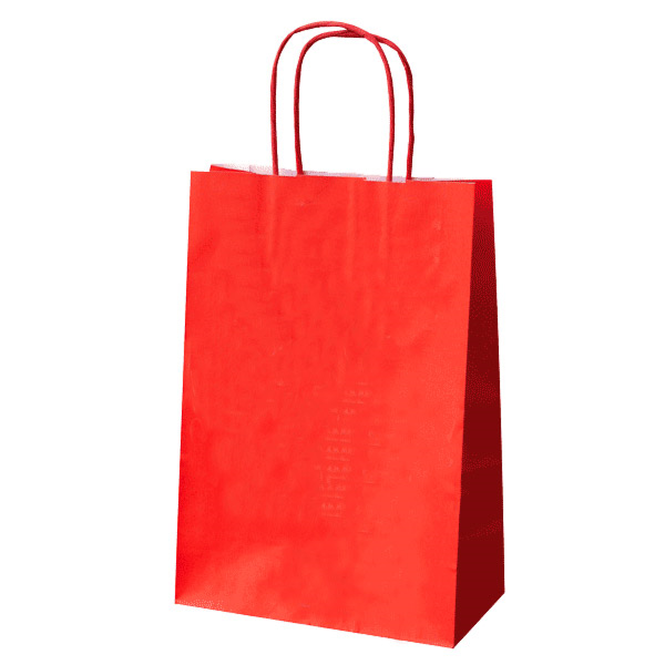 SOS bags with handles 80gsm 20+10x29cm Red Kraft (250st/doos)
