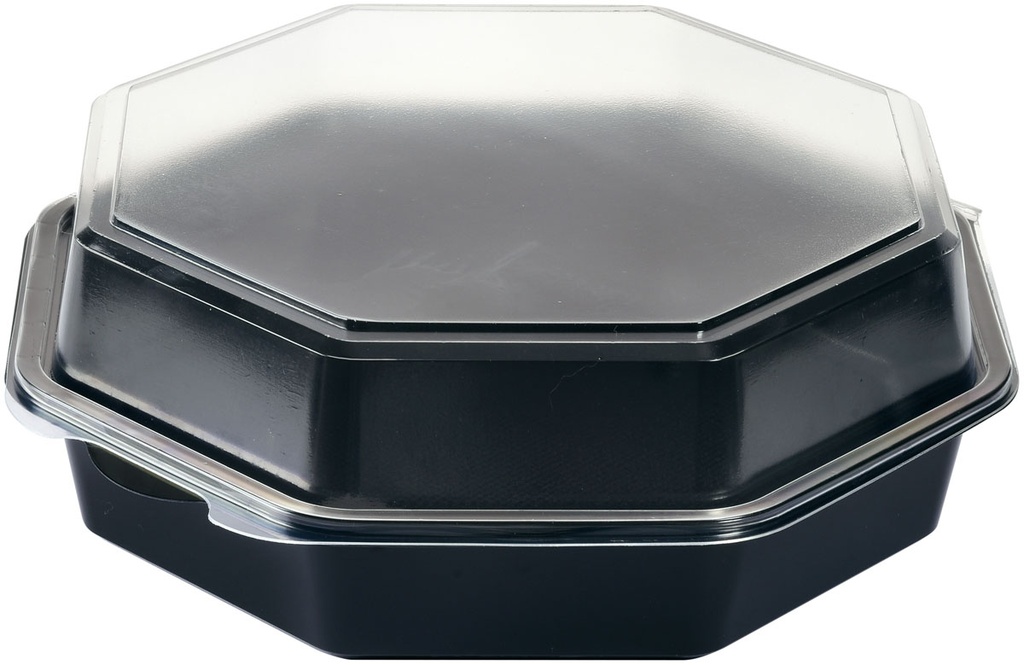 Duni Octaview with glass PS Black/Transparant 160x160x60mm (360st/doos)
