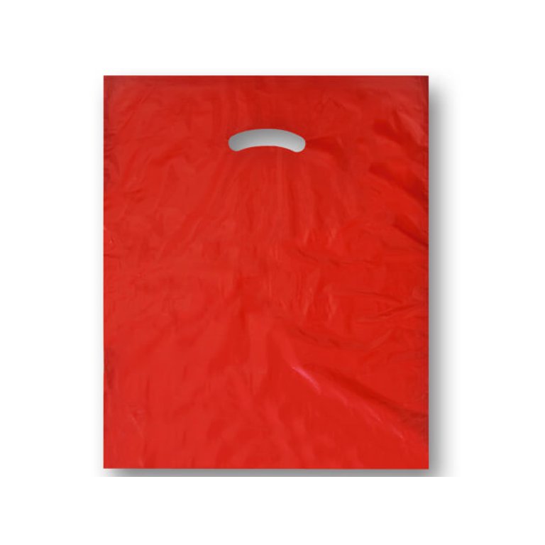 Super Gloss Shopping Bag Red 15x18+4" (500pcs/cs)