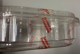 Tape "Sealed in Freshness" Clear/red 3/4"x60yds (per roll)
