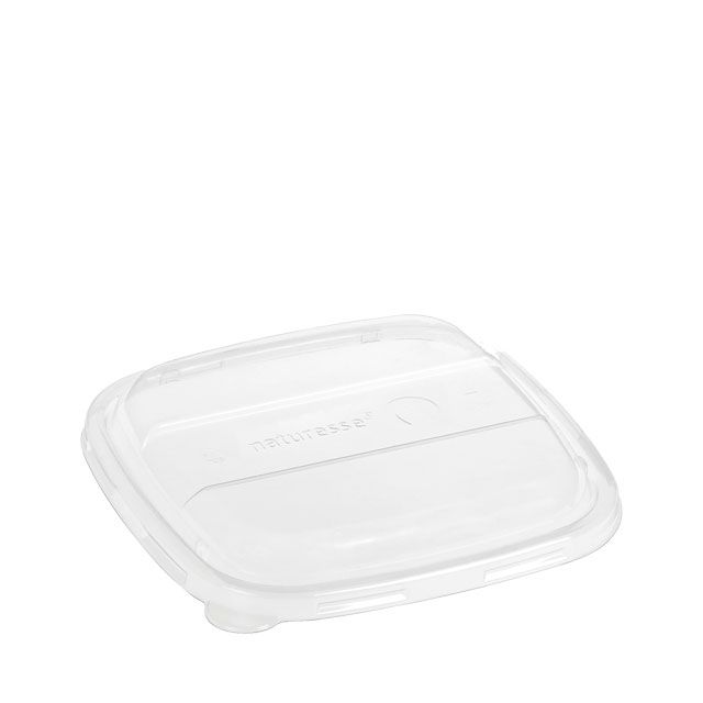 Bagasse/Suikerriet deksel voor bowl vierkant 500/750ml (items 422020 & 422120) 500st/doos