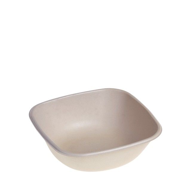 Bagasse/Suikerriet Bowl 750ml 17x17x5,5cm Bio-Laminated (500st/doos) (#18005)