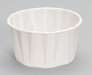 Paper Portion Cup 4 oz.  Dry wax paper 20x250. 5000/cs