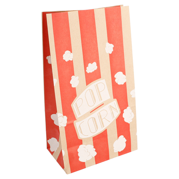 Popcorn Bags "Stripes" 2,5L / 85oz 14+8x24cm (500st/doos)