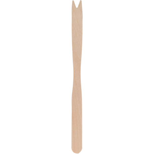 Houten 2-tand snackvork / frietvork 140mm FSC (1000st/pak)