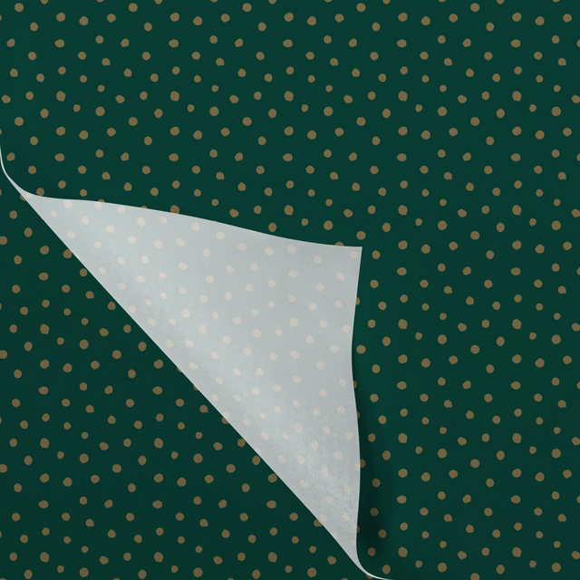 Tissue / Zijdevloe 50x70cm Dots Groen/goud (100st/pak)