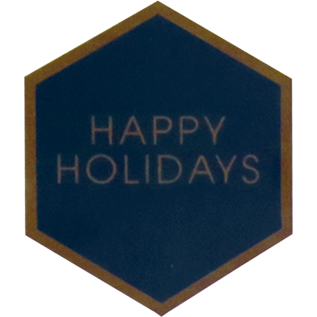 Etiket Happy Holidays Hexagon 40x46mm (500st/rol)